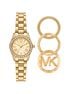 Lexington Brushed Gold-Tone Watch Gift Set michael kors lexington brushed gold tone watch gift set