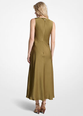 michael kors satin midi dress
