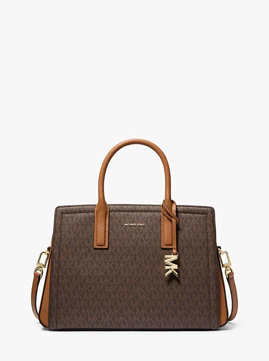 michael kors laila medium signature logo satchel