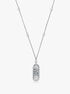 michael kors pav  precious metal plated and sterling silver empire logo necklace