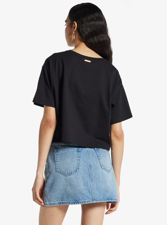 michael kors logo embossed cotton t shirt