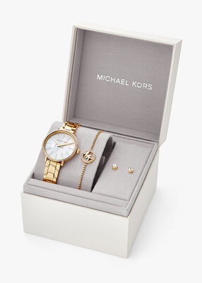 michael kors pyper watch and jewelery gift set