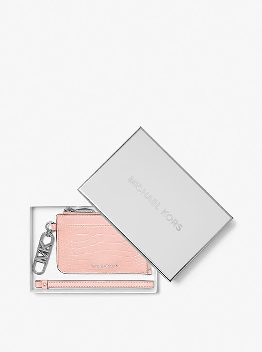 حقيبة بطاقة إمباير جلدية صغيرة منقوشة بسحّاب جلد التمساح michael kors حقيبة بطاقة إمباير جلدية صغيرة منقوشة بسحّاب جلد التمساح