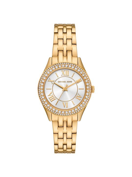 Mini Harlowe Pavé Gold-Tone Watch michael kors mini harlowe pav gold tone watch