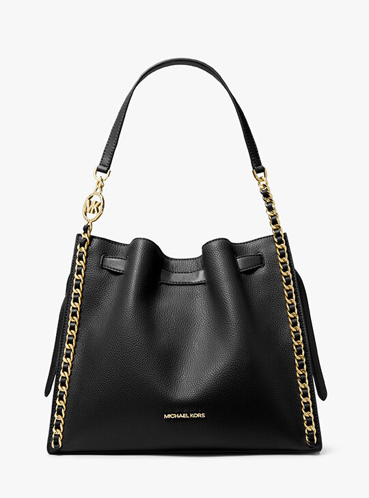 Mina Large Chain Shoulder Bag, BLACK | Michael Kors KSA