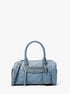 michael kors jet set travel extra small logo embossed leather duffel crossbody bag