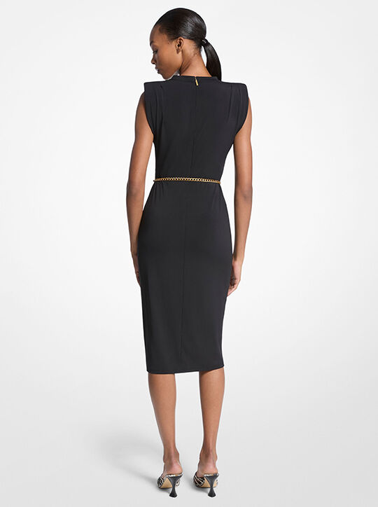 Stretch Matte Jersey Belted Dress michael kors stretch matte jersey belted dress