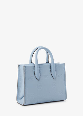 michael kors mirella extra small logo embossed leather crossbody bag