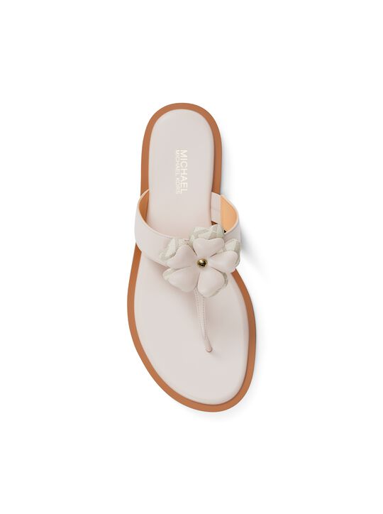 Callie Embellished Signature Logo Trim Thong Sandal michael kors callie embellished signature logo trim thong sandal