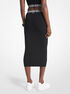 michael kors logo tape stretch viscose midi skirt
