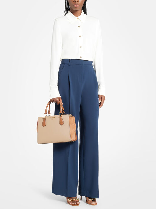 michael kors حقيبة مارلين متوسطة الحجم من جلد سافيانو بلونين