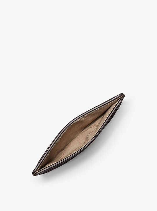 michael kors حافظة بطاقات ريد جلدية مرصوفة بالحصى كبيرة