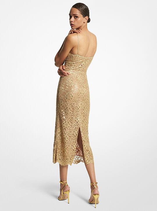 michael kors فستان دانتيل لامع مزهر