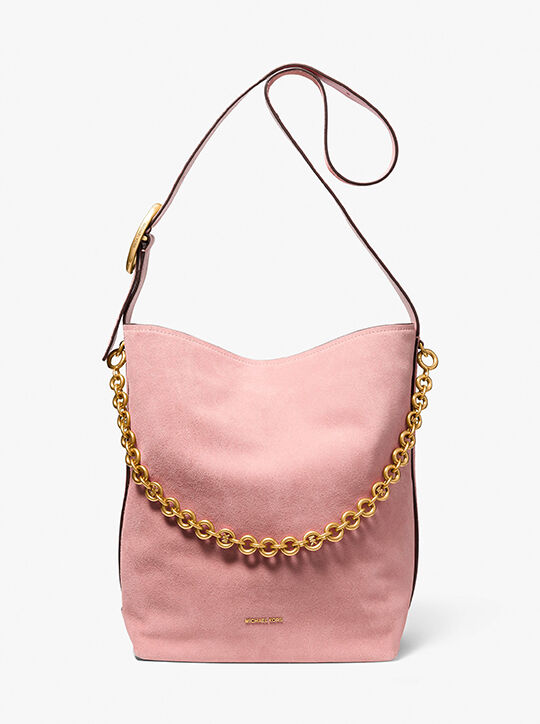 michael kors nolita large suede bucket tote bag