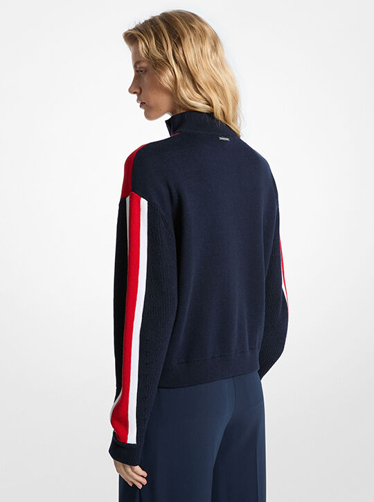 KORS Cotton Blend Quarter-Zip Pullover michael kors kors cotton blend quarter zip pullover