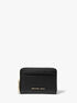 michael kors jet set small pebbled leather zip around card case