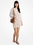 michael kors mirror embellished floral crochet skirt