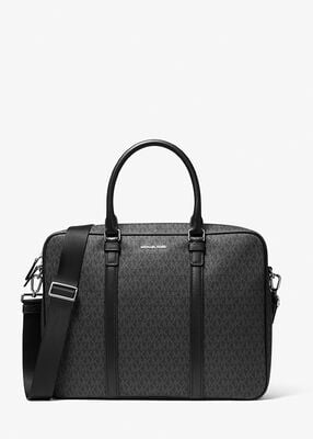 Hudson Logo and Leather Briefcase