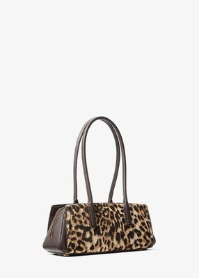 michael kors laila small leopard print calf hair shoulder bag