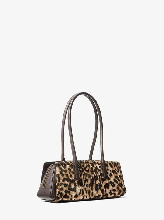 michael kors laila small leopard print calf hair shoulder bag