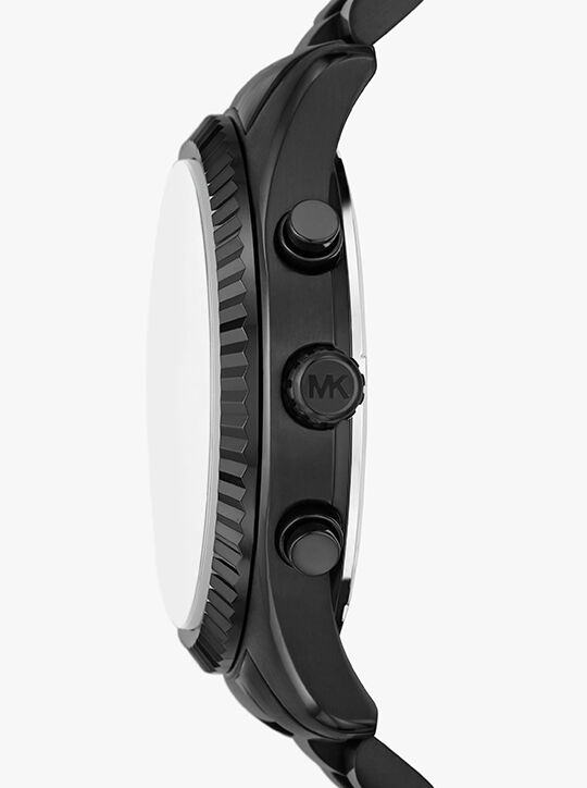 michael kors oversized lexington black tone watch