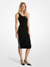 michael kors stretch knit logo tape midi tank dress
