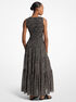 michael kors floral print smocked georgette maxi dress