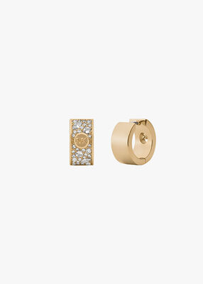 michael kors silver pave mk earrings