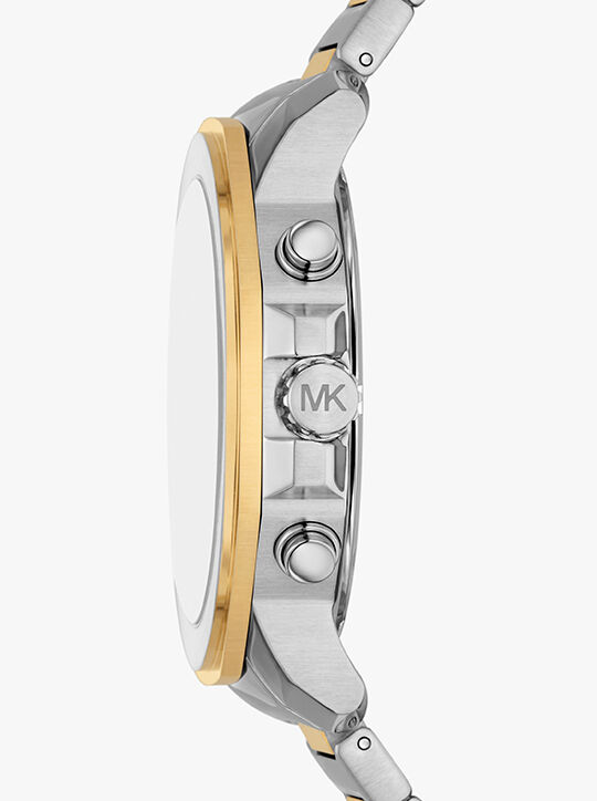 michael kors oversized prescott two tone watch
