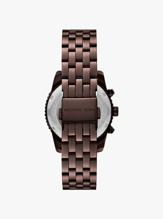 michael kors mini bryant pav  brown tone watch