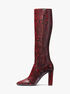 michael kors carly python embossed leather boot