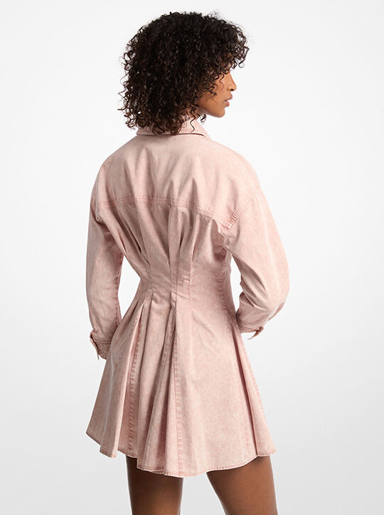 فستان قميص من قماش الدنيم المصبوغ michael kors فستان قميص من قماش الدنيم المصبوغ