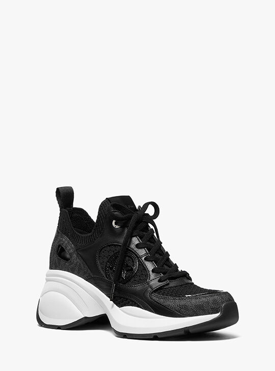Zuma Mixed-Media Trainer, BLACK | Michael Kors KSA