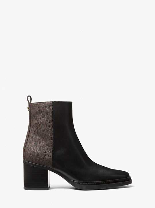michael kors lex leather and signature logo boot