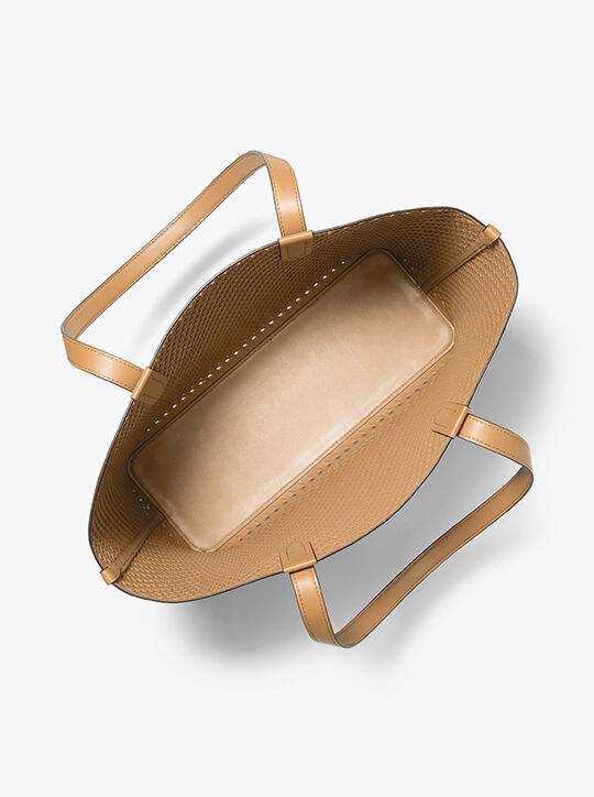 michael kors حقيبة إليزا الجلدية المنسوجة الكبيرة جدًا