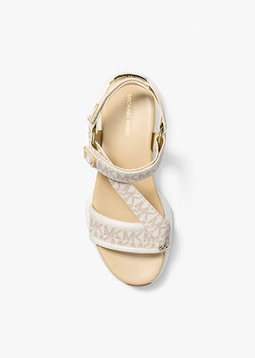 michael kors bowie signature logo platform sandal