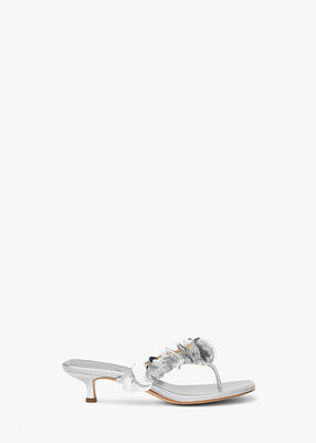michael kors loretta sequin embellished metallic sandal