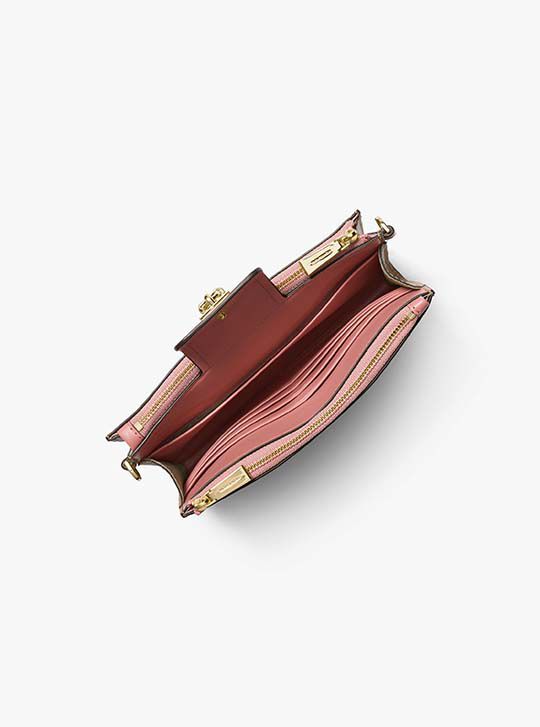 Ruby Small Saffiano Leather Crossbody Bag, SUNSET ROSE | Michael