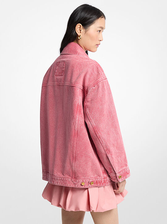Oversized Garment-Dyed Denim Jacket michael kors oversized garment dyed denim jacket