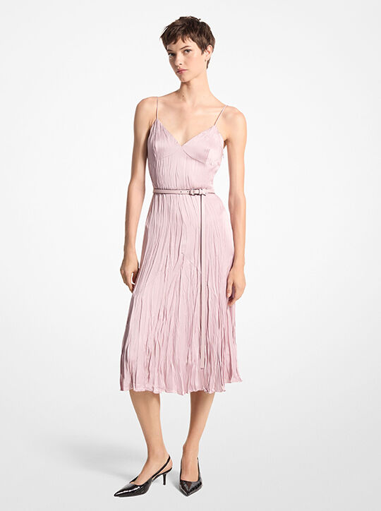 michael kors crushed satin charmeuse slip dress