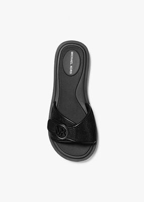 michael kors glitter chain mesh slide sandal