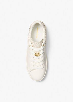 michael kors dottie leather and signature logo sneaker