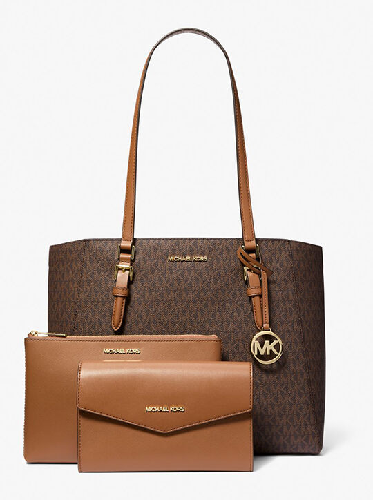 michael kors charlotte large 3 in 1 signature logo tote bag