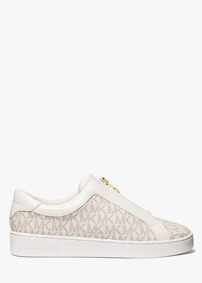michael kors keaton signature logo zip up sneaker