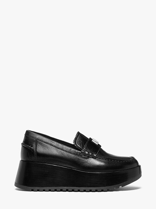 michael kors indy leather platform loafer