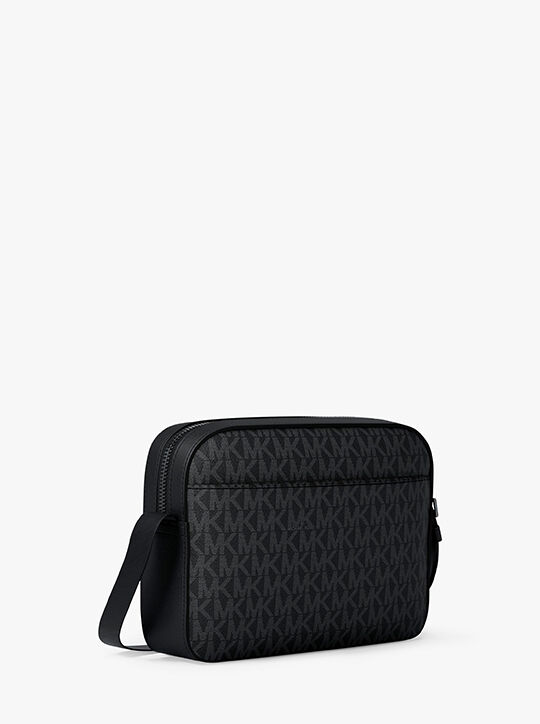 michael kors cooper signature logo flight bag