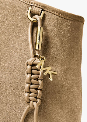 michael kors gold tone and braided cord bag charm