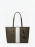michael kors logo print striped tote bag