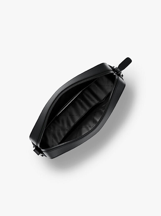 Jet Set Logo Embossed Leather Crossbody Bag michael kors jet set logo embossed leather crossbody bag