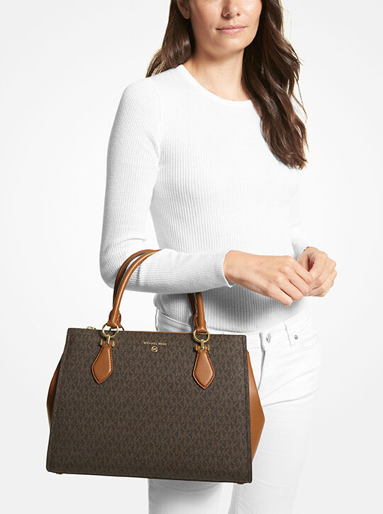 michael kors marilyn large logo satchel